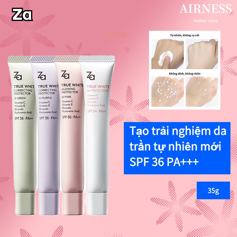 Za kem chống nắng nâng tone da & kem lót kiềm dầu se khít lcl spf 36 pa+++ 35g