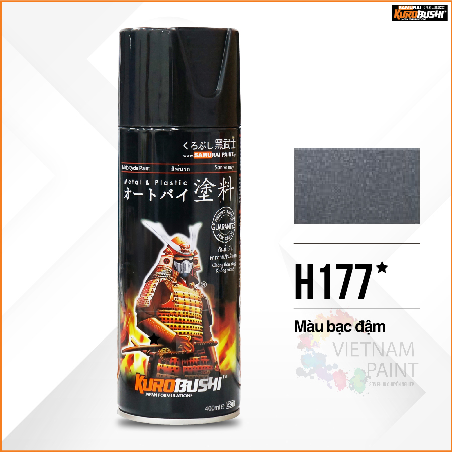 Sơn xịt samurai kurobushi - màu bạc vostok h177 chuyên dùng cho xe máy