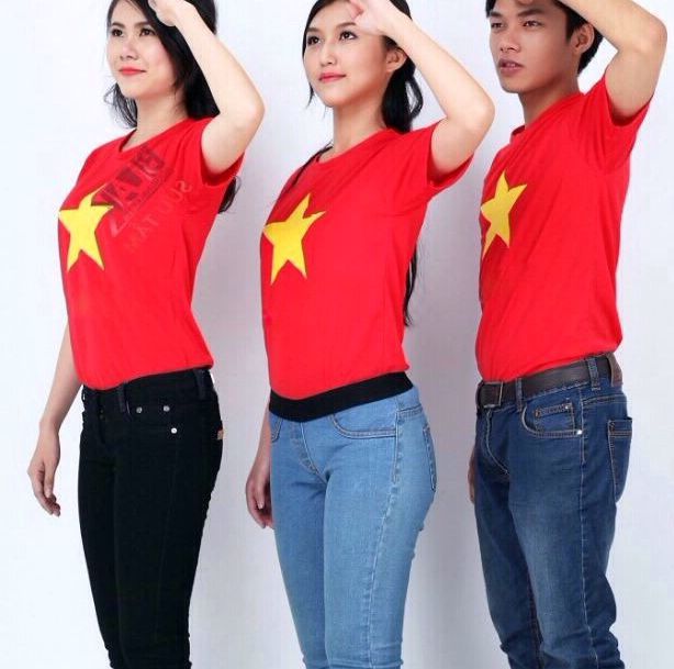 Áo cờ đỏ sao vàng chất cotton t27