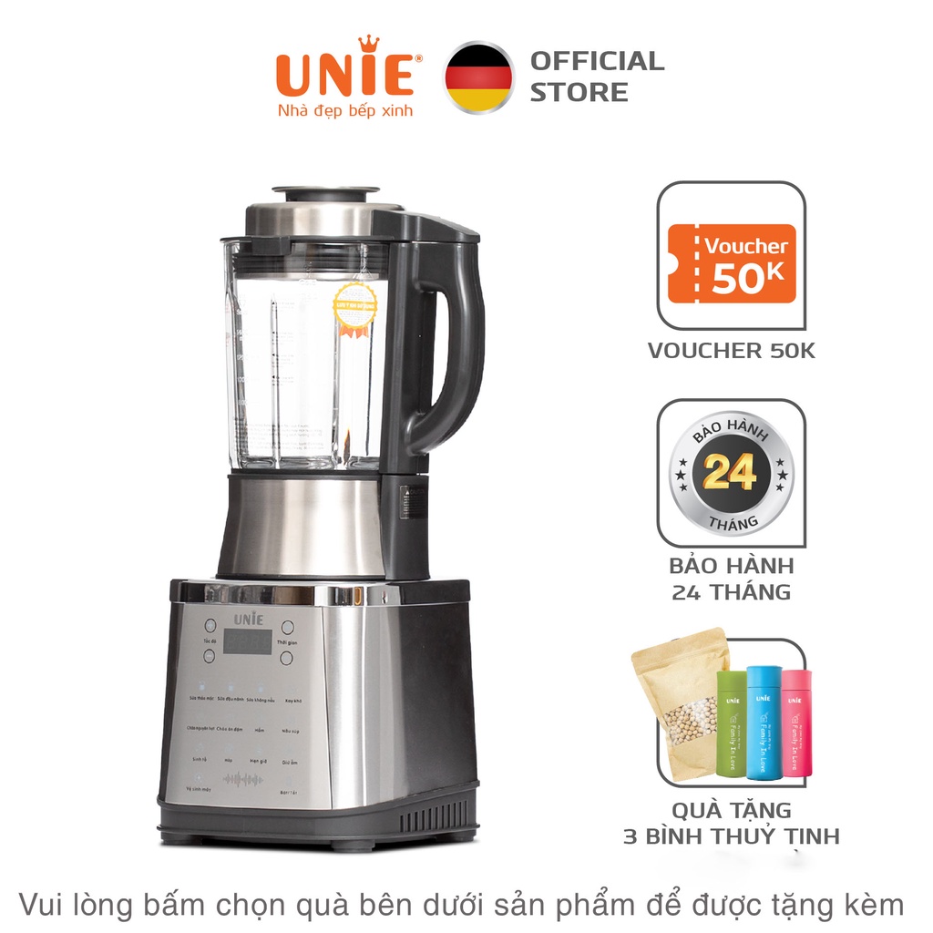 Máy làm sữa hạt, máy nấu sữa hạt unie v8s, công suất 1800w, dung tích 1.75l, bảo hành 24 tháng