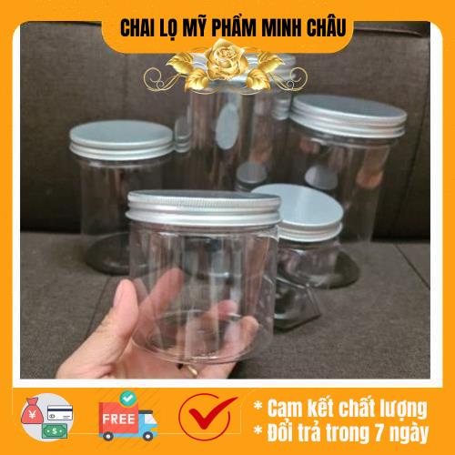 Hủ nhựa pet Trong Nắp Nhôm 100g 200g 250g / hủ đựng mỹ phẩm / chai lọ chiết mỹ phẩm