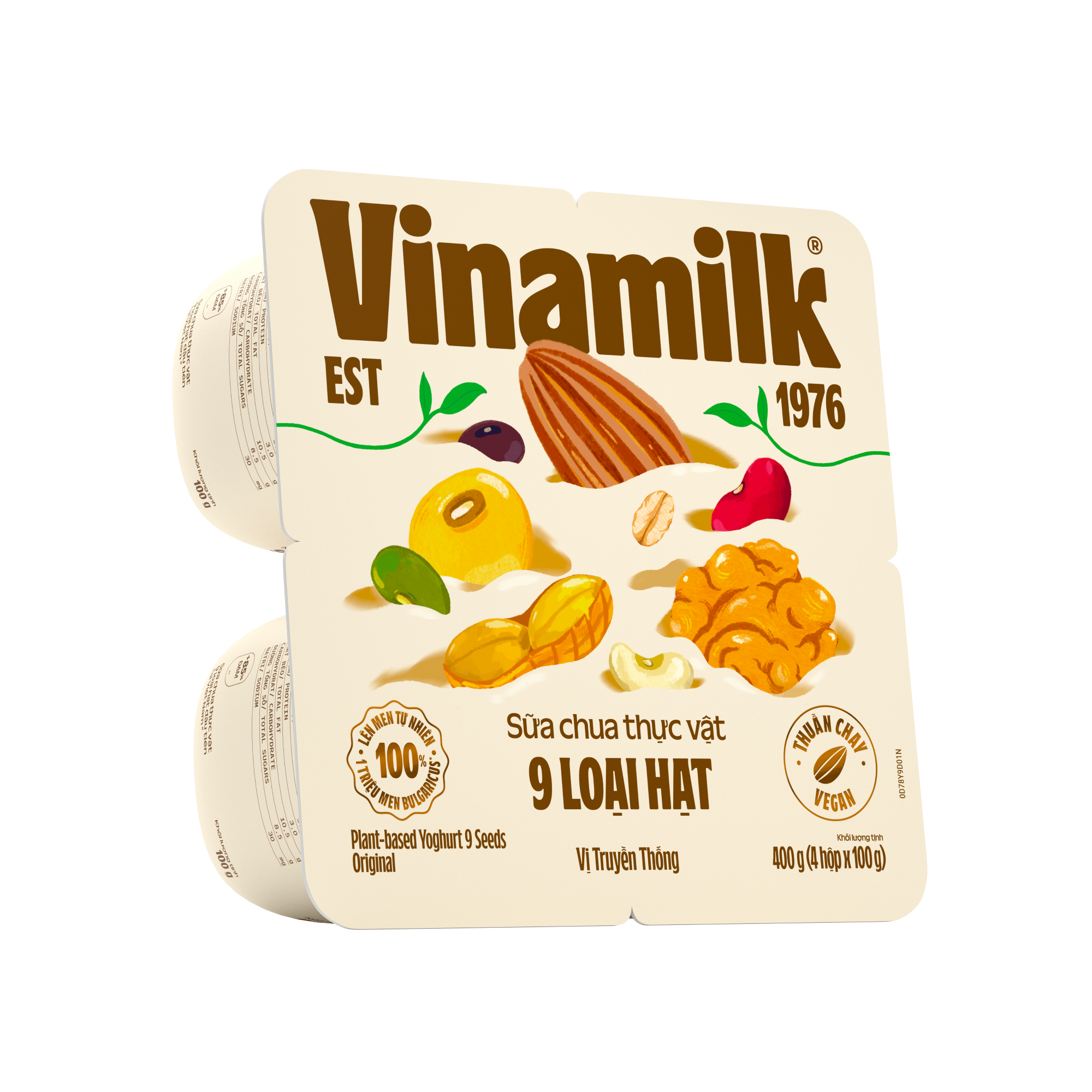 [CHỈ GIAO TRONG BÁN KÍNH 10KM] Thùng 24 Hộp Sữa Chua Ăn Vinamilk Thực Vật 9 Loại Hạt - Hộp 100g