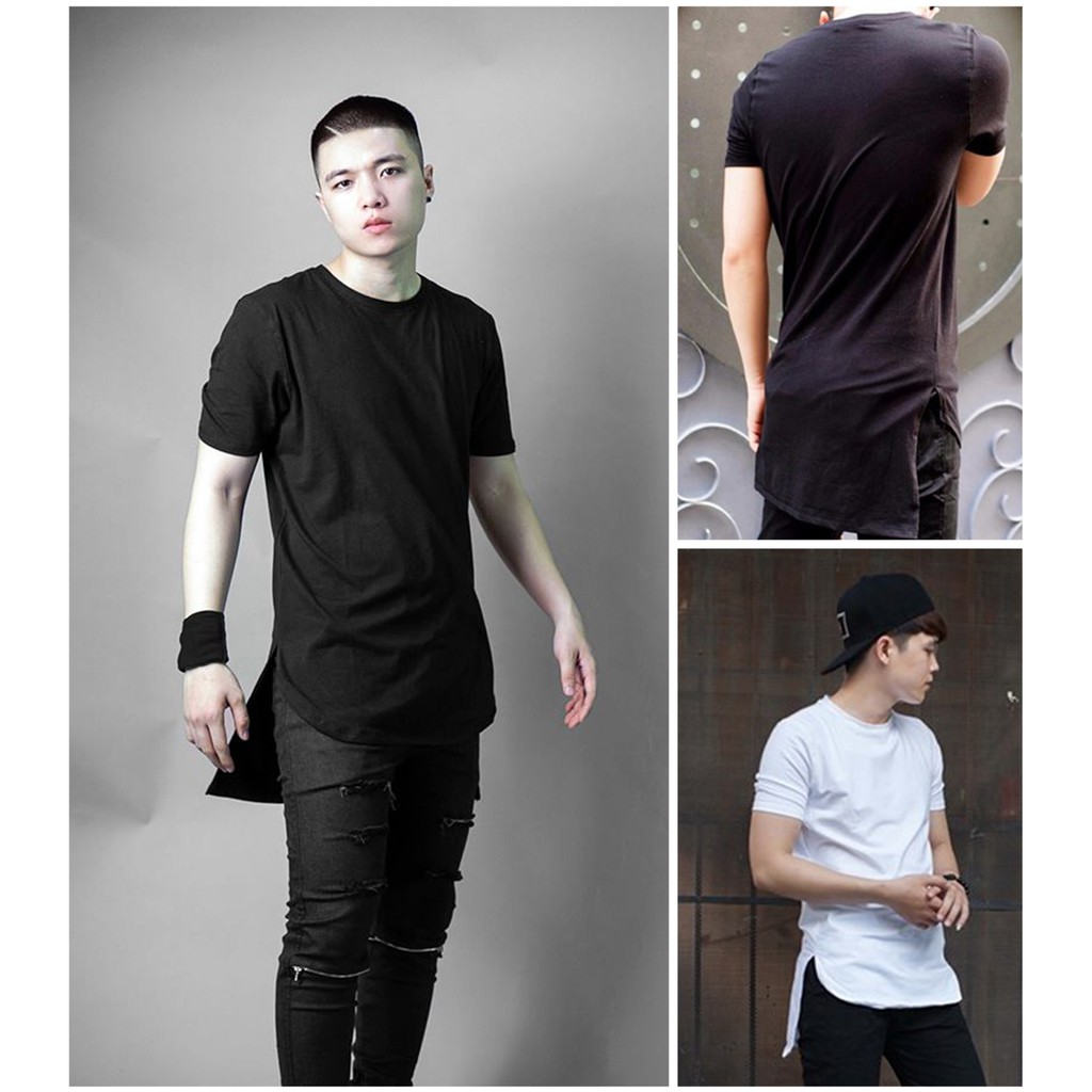 Áo thun basic xẻ tà Lexuza 106