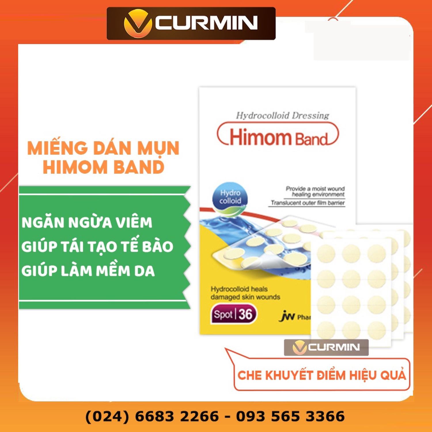 Miếng dán mụn himom band hộp 36 miếng