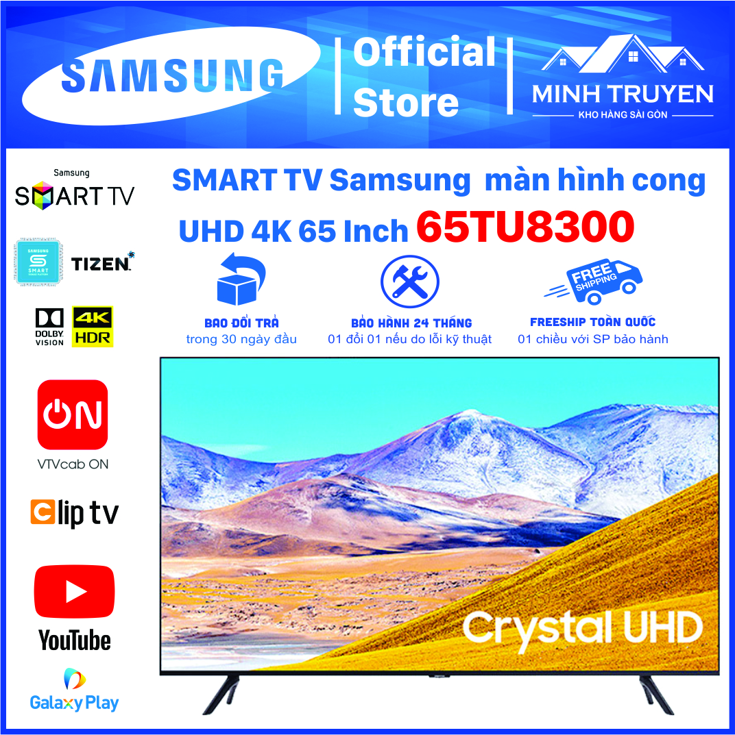 Smart Tivi màn hình cong Samsung UHD 4K 65 Inch 65TU8300 ( Ra mắt 2022)  - CHÍNH HÃNG 100%