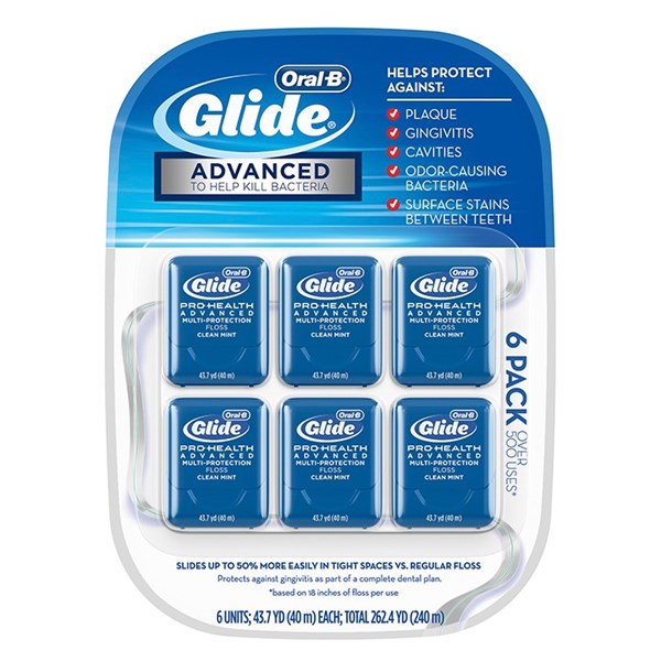 Vỉ 6 Hộp Chỉ Nha Khoa Oral-B Glide Advanced Multi-Protection Floss Mỹ 44m(hộp)”