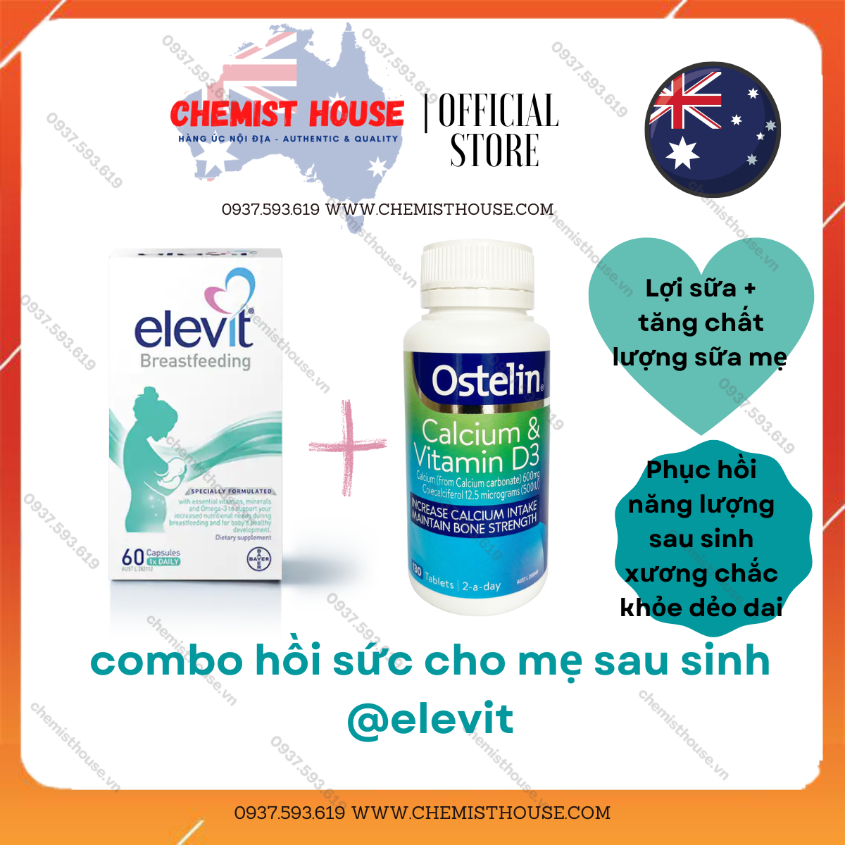 Elevit combo dưỡng sức cho mẹ sau sinh