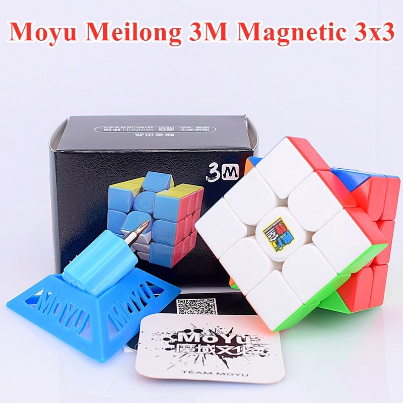 Đồ chơi Rubik Mofangjiaoshi Meilong 3x3 M Stickerless kèm tuavit và đế