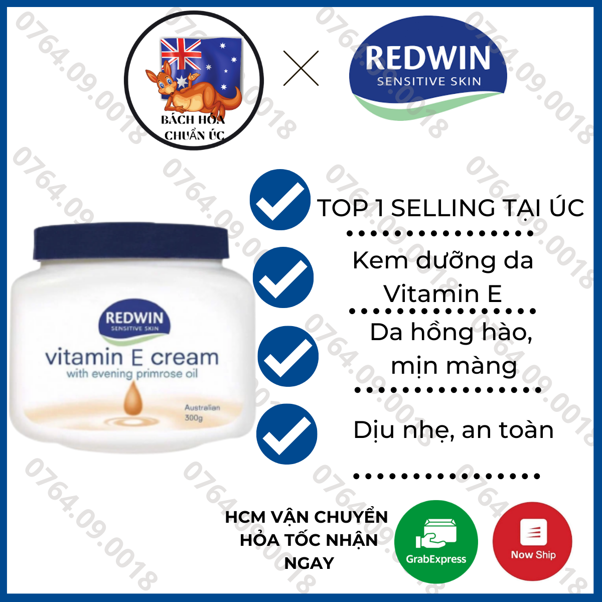 Hàng Chuẩn ÚC] Kem dưỡng da Redwin Vitamin E