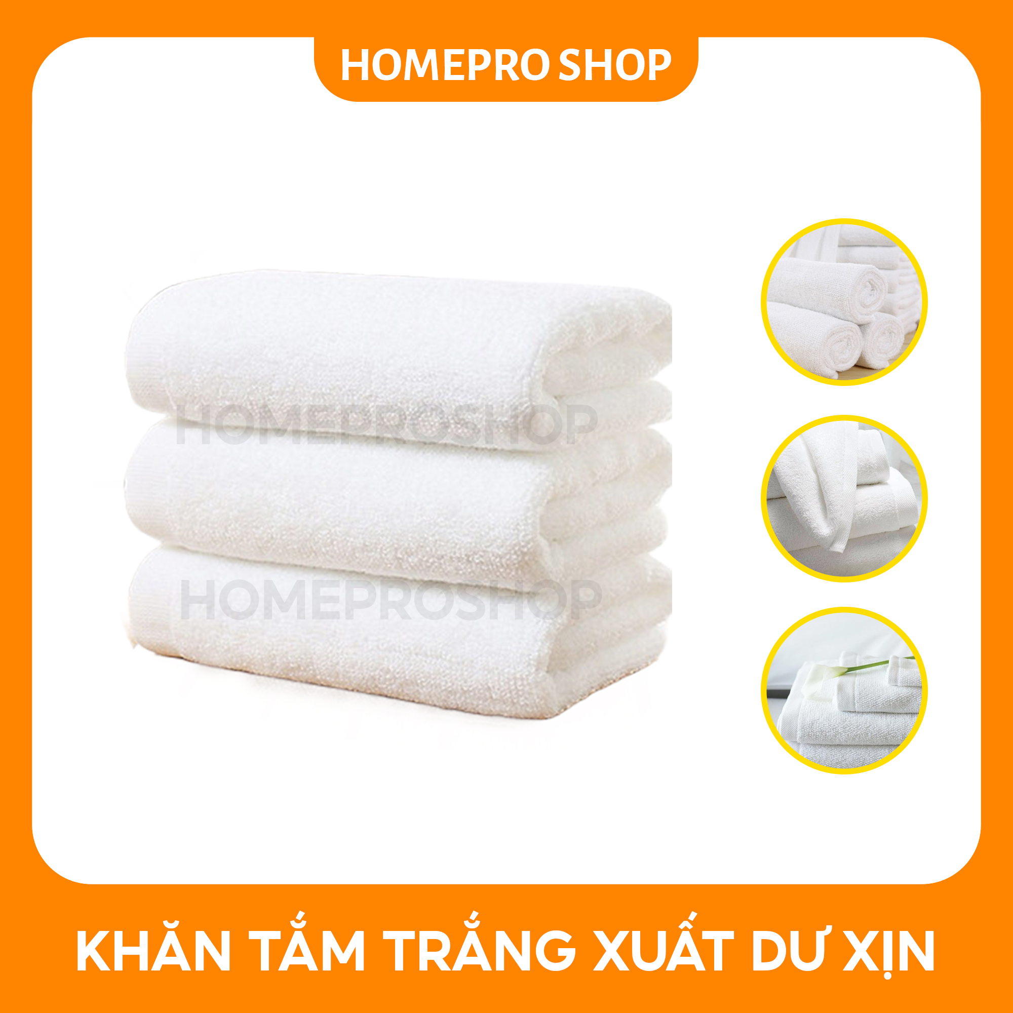 Set 2 khăn tắm trắng xuất dư khách sạn size 70x140 cm