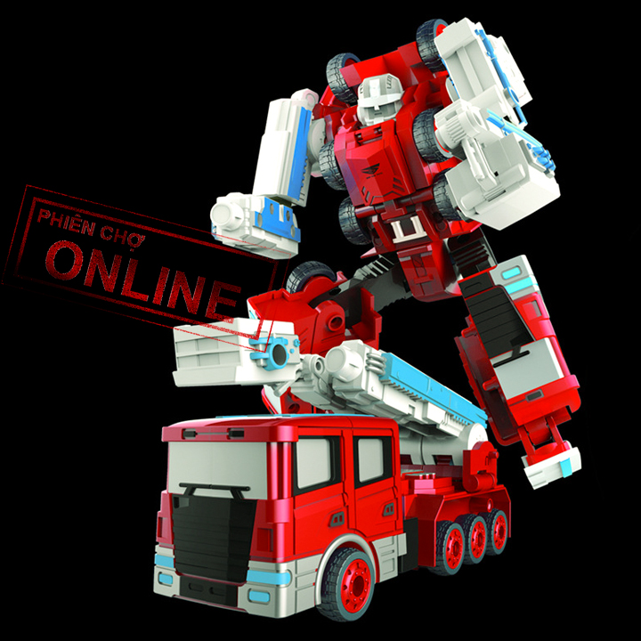 Xe Cứu Hỏa, Cứu Hộ Biến Hình ROBOT Bằng hợp kim cao cấp-loại lớn (Màu Đỏ)