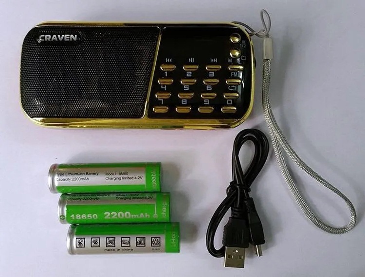 Loa đài craven cr-853 3 pin siêu trâu, nghe fm, thẻ nhớ, usb
