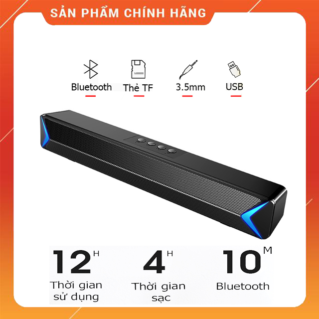 Loa máy vi tính bluetooth sada s13, hỗ trợ bluetooth, usb, tf, jack 3.5mm, có đèn led sáng 2 cạnh - loa tivi - loa sunpass - loa công suất lớn