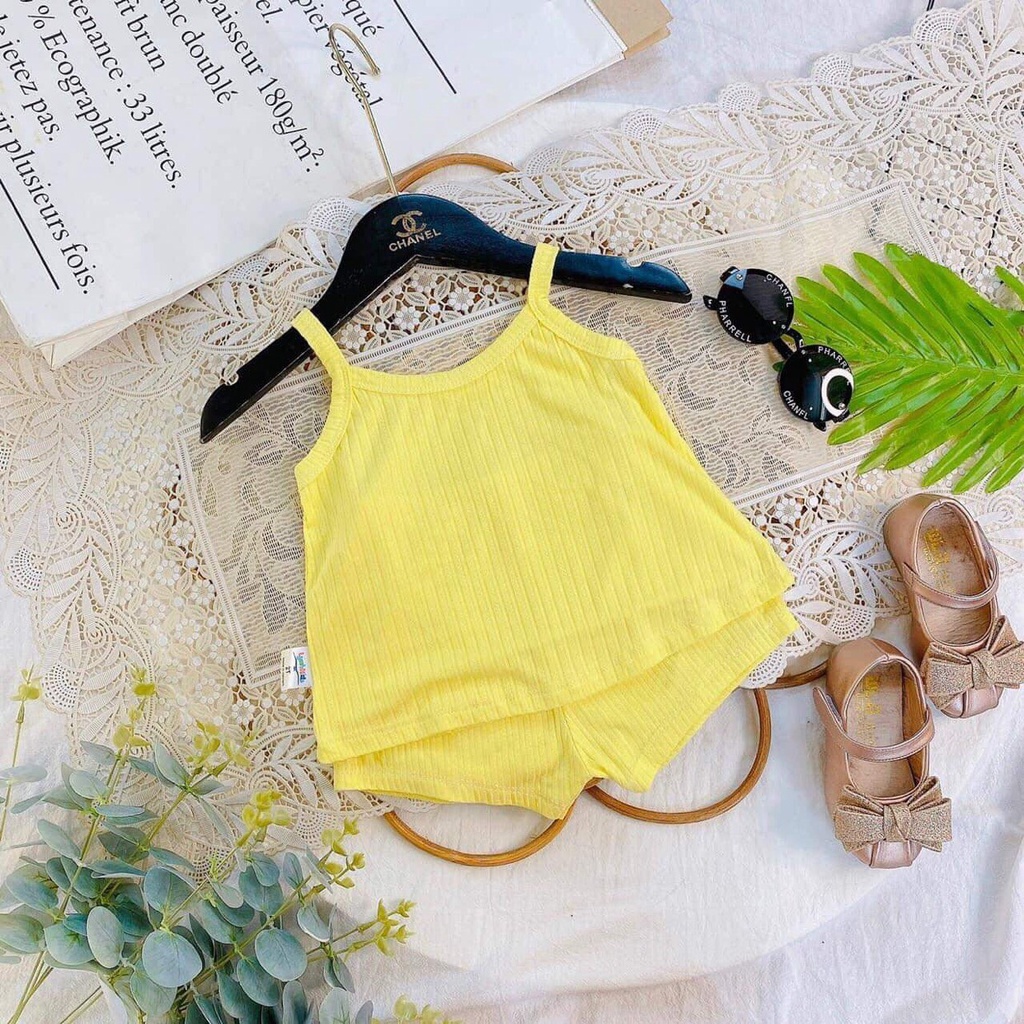 Bộ 2 dây bé gái, áo 2 dây cho bé gái 10-18kg chất cotton thoáng mát mềm mịn
