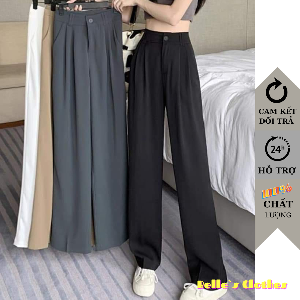 Quần Suông ống rộng Belle’s Clothes lưng cao cạp 1 cúc cao cấp