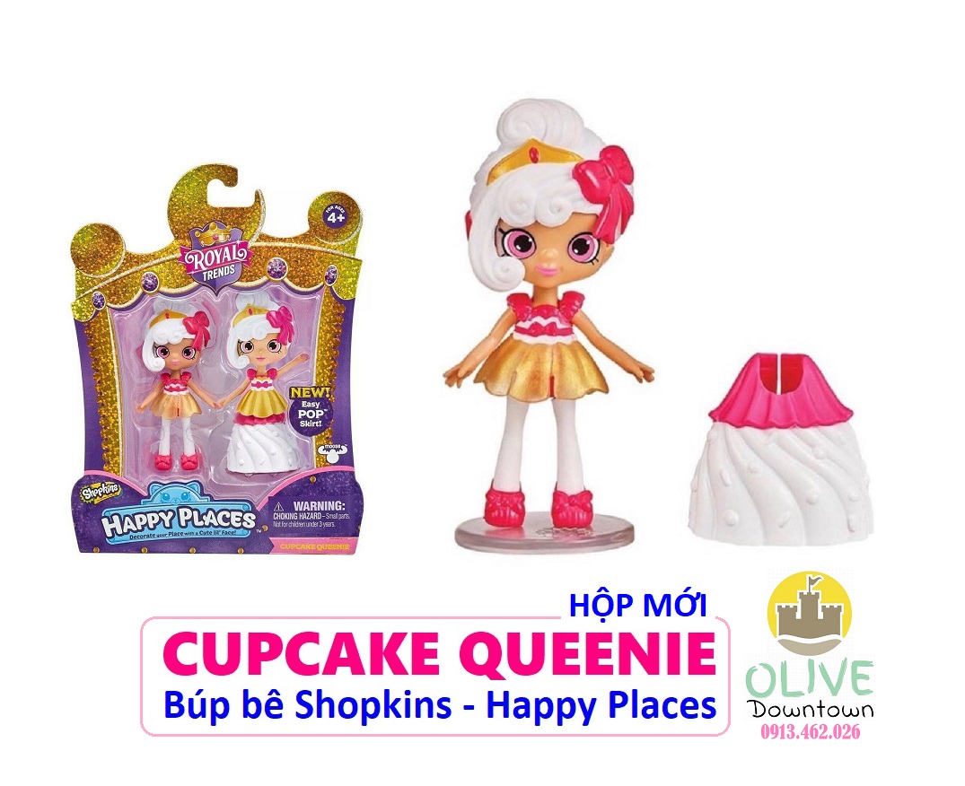 HỘP MỚI - Búp bê CUPCAKE QUEENIE kèm Phụ kiện dễ thương - SHOPKINS Royal Trend - Hàng VNXK