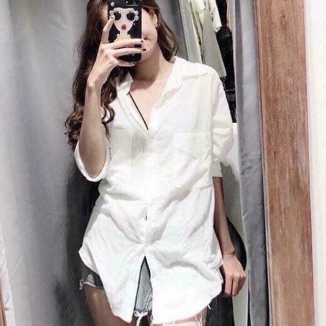 Áo sơ mi trắng 2 túi bigsize