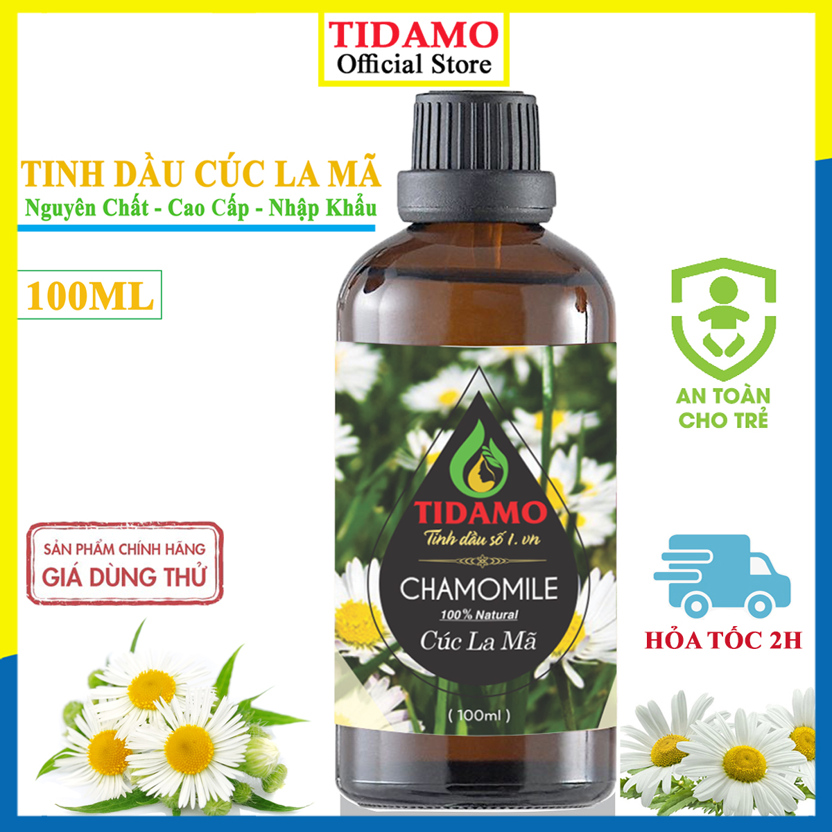 Tinh Dầu CÚC LA MÃ Cao Cấp Nhập Khẩu, Tự Chọn Dung Tích | Có Kiểm Nghiệm Chất Lượng | Tinh Dầu Hoa Cúc Giúp Bảo vệ sức khỏe Thư giãn và Làm đẹp