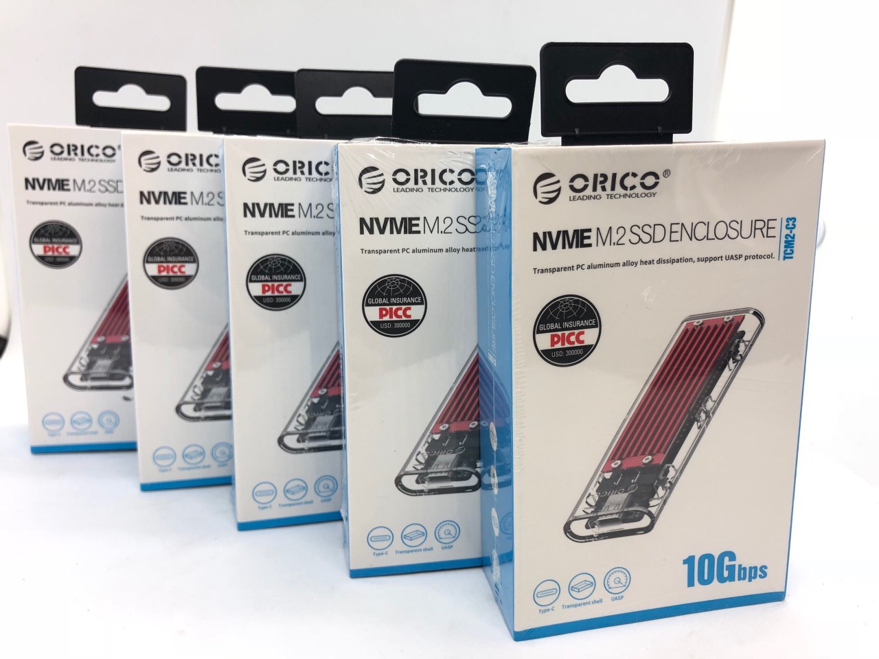 Hộp gắn cho ssd m2 nvme orico tcm2-c3 type c trong suốt
