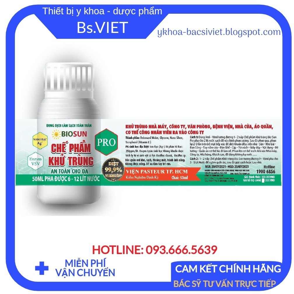 [HCM]XỊT KHỬ TRÙNG DIỆT KHUẨN BIO SUN PRO Chai 50ml-Tặng 1 bình xịt rỗng 500ml Khử trùng khử khuẩn diệt khuẩn khử mùi hôi cơ thể Không mùi an toàn cho sức khỏe người lớn và trẻ em Quét sạch Vi Khuẩn khử khuẩn dịch bệnh