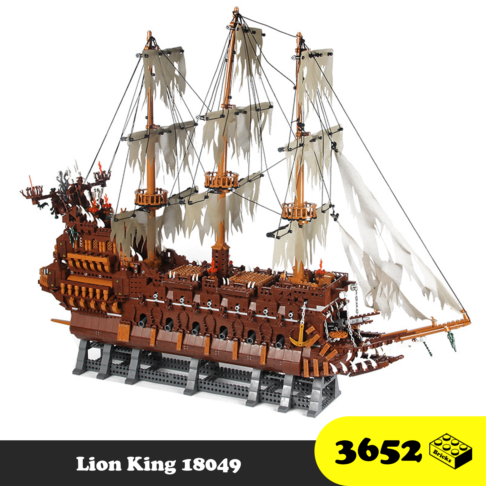 Đồ chơi lego lắp ráp thuyền cướp biển tàu hà lan bay caribe 16016 - mould king 18049 movie flying dutchman xếp hình thông minh