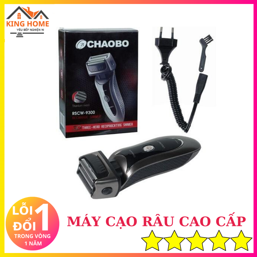 Máy cạo râu chaobo rscw 9300 3 lưỡi kép titanium sắc lẹm, an toàn. máy cạo râu đa năng cao cấp thông minh- lỗi 1 đổi 1 trong 12 tháng-tông đơ cạo râu chao bo tiện lợi