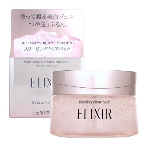 Mặt nạ ngủ dưỡng trắng, săn chắc da Shiseido Elixir Sleeping Clear Pack 105g - Nhật Bản