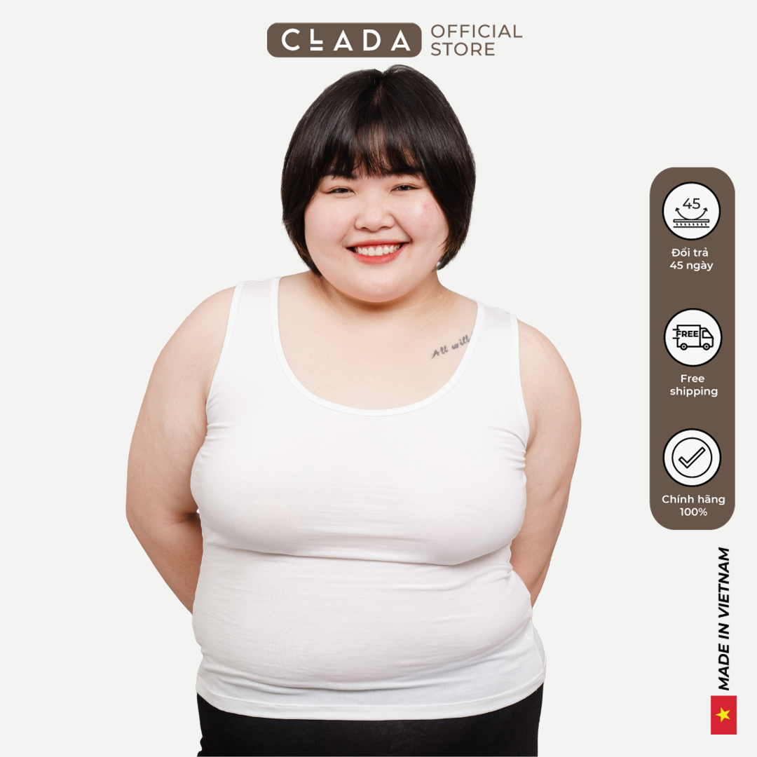 Áo ba lỗ nữ bigsize thương hiệu CLADA - Trắng