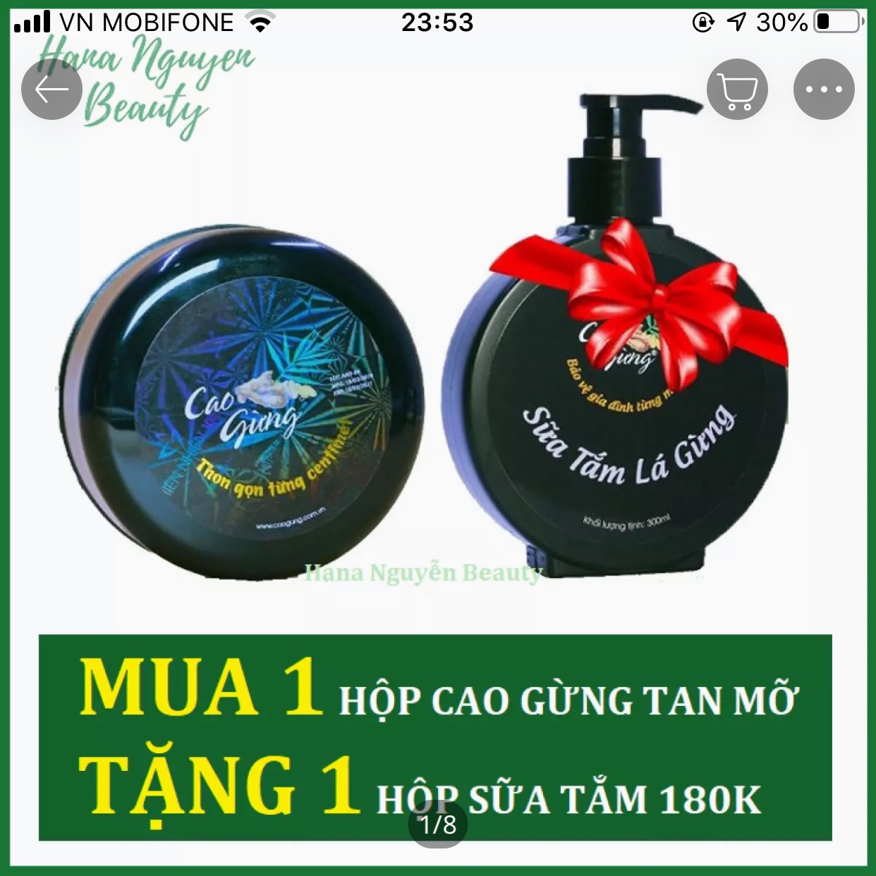 Cao gừng tan mỡ cát tường 200g - mua 1 tặng 1 hộp sữa tắm 180k