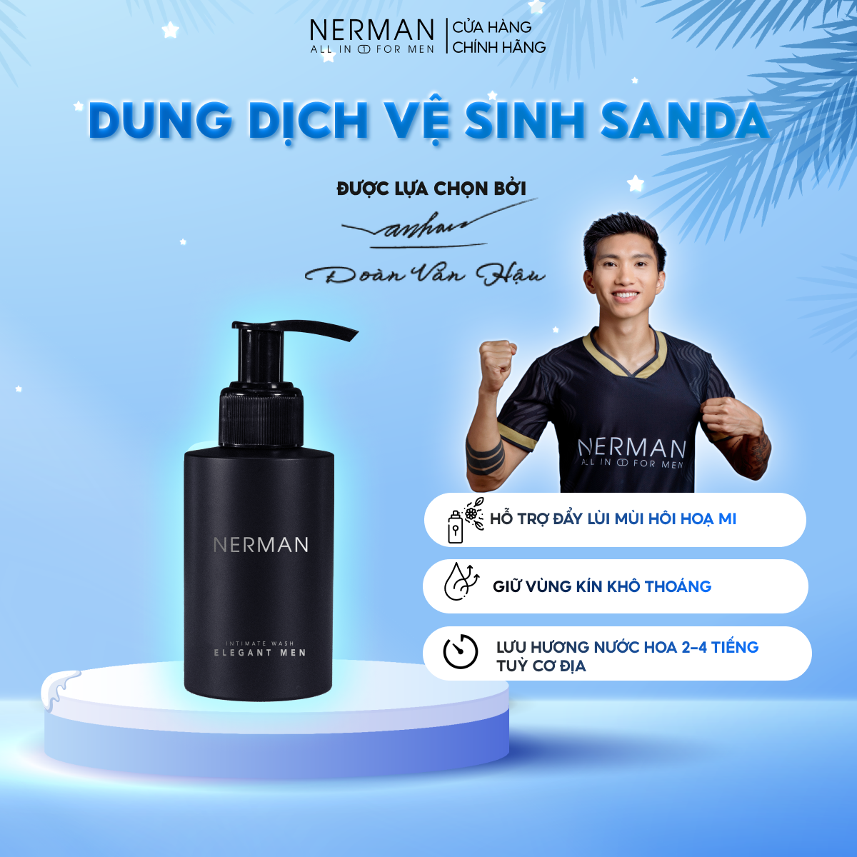 Dung dịch vệ sinh nam giới Nerman Elegant Men Nerman hương nước hoa 100ml/ chai