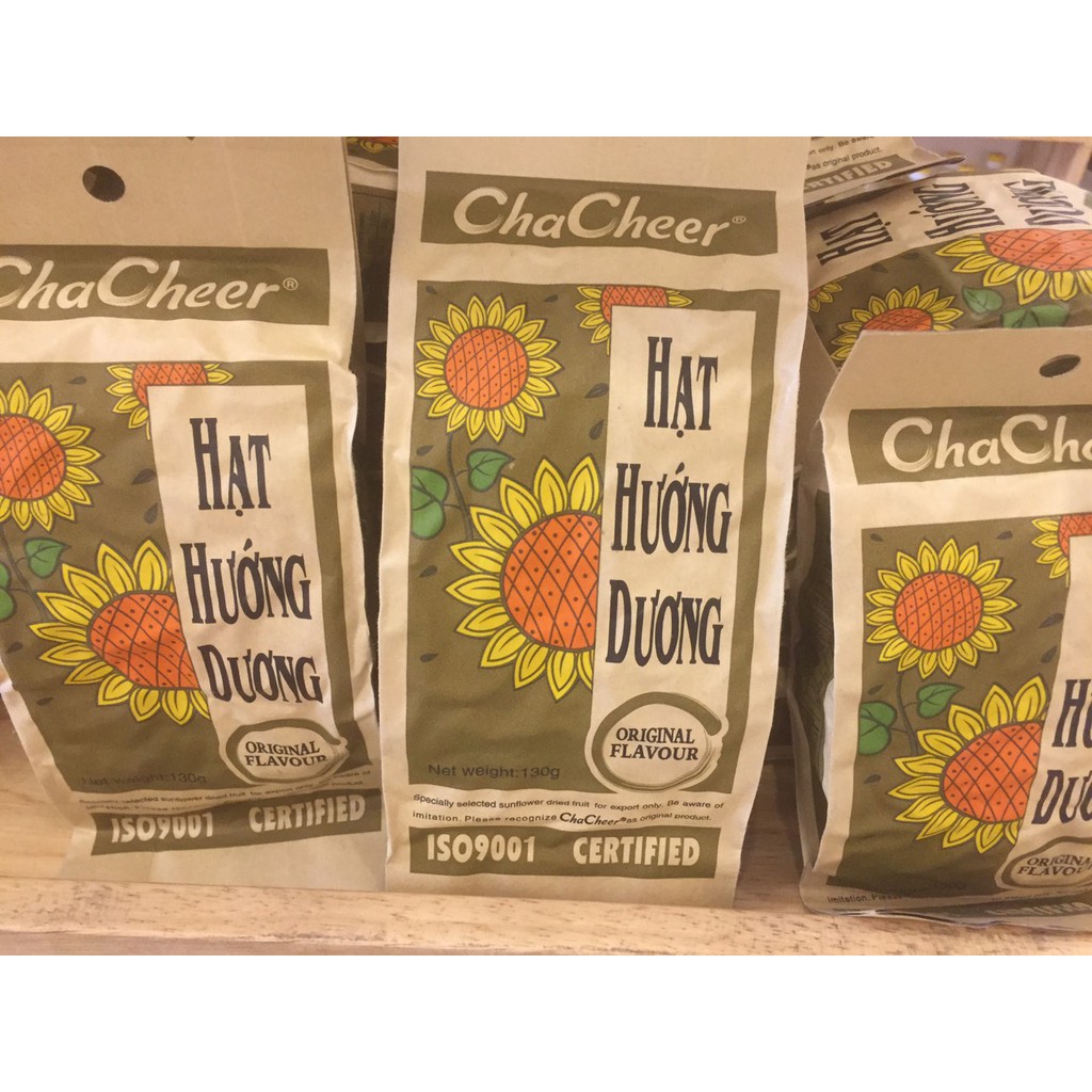 Hạt hướng dương CHACHEER NGUYÊN VỊ-ORIGINAL FLAVOUR và VỊ DỪA, bịch 130g