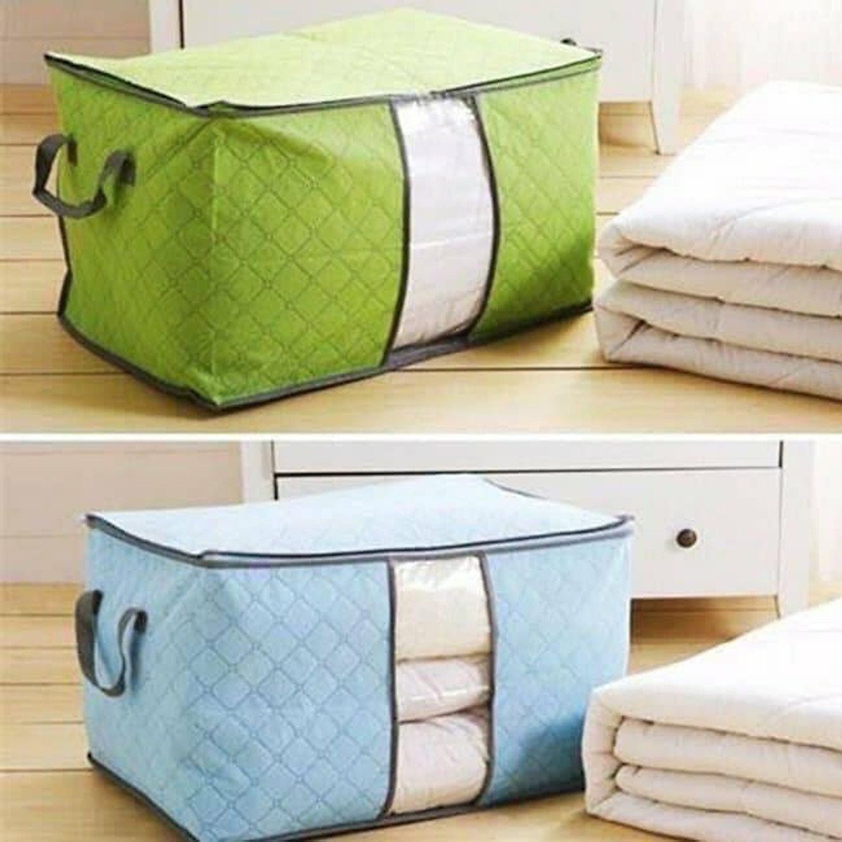 Set 2 túi đựng chăn màn tiện dụng giao màu ngẫu nhiên