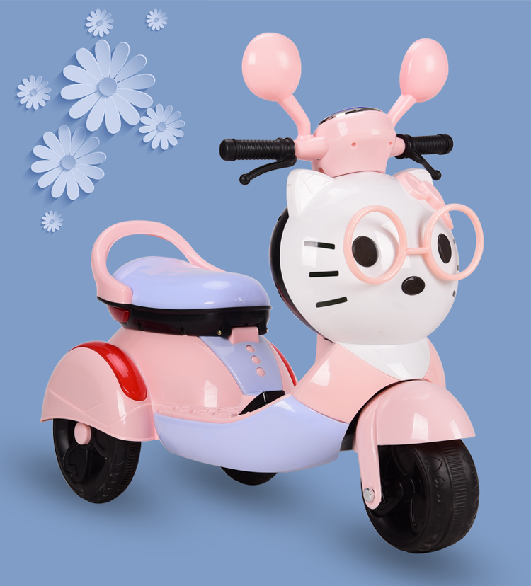 Xe Máy Điện Trẻ Em  Màu Hồng Dành Cho Bé Gái
