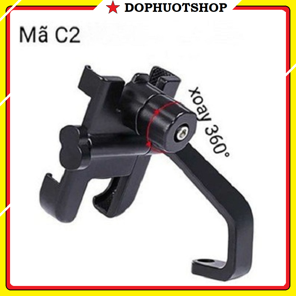 Giá đỡ - kẹp điện thoại c2 cho xe máy chống rung, chống cướp giật