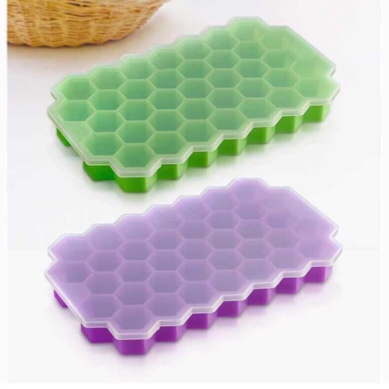 Khay đá dẻo silicon có nắp