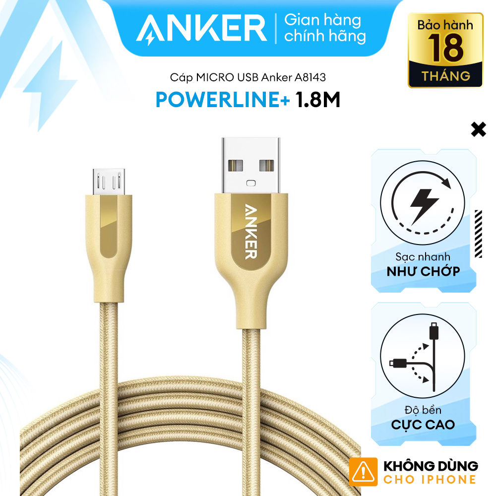 Cáp sạc anker powerline+ micro usb dài 1.8m - - a8143