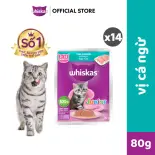 WHISKAS® Thức ăn cho mèo con dạng sốt (pate mèo) 80g (14 gói)