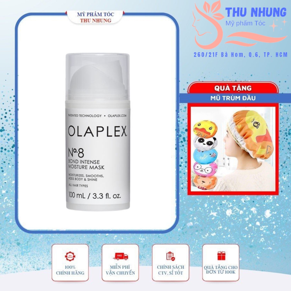 [+Tặng mũ trùm]Mặt nạ dưỡng ẩm tăng cường liên kết tóc Olaplex NO8 100ML