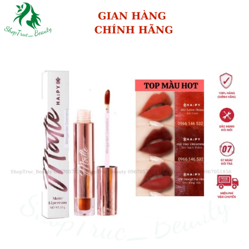 Son kem lì hapy matte lipcream chính hãng 2022