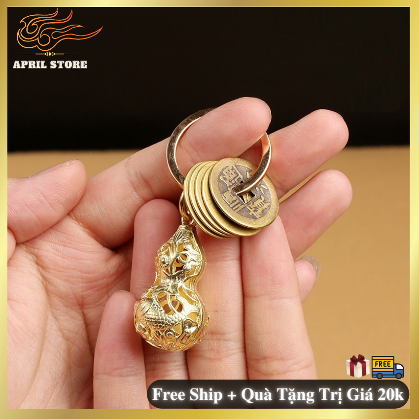 Móc Khóa Phong Thủy Bằng Đồng - Mặt Dây Chuyền - Ngũ Hoàng Tiền Nhiều Họa Tiết - May Mắn - Tài Lộc