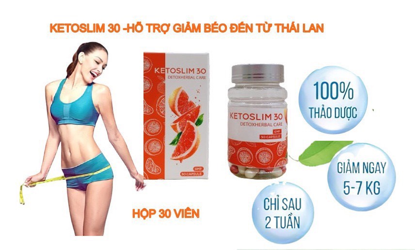 giảm cân hủy mỡ ketoslim 30 giảm nhanh giữ vóc dáng cân đối chính hãng thái lan hộp 30 viên có tem và check mã QR - shop ánh hồng 2019