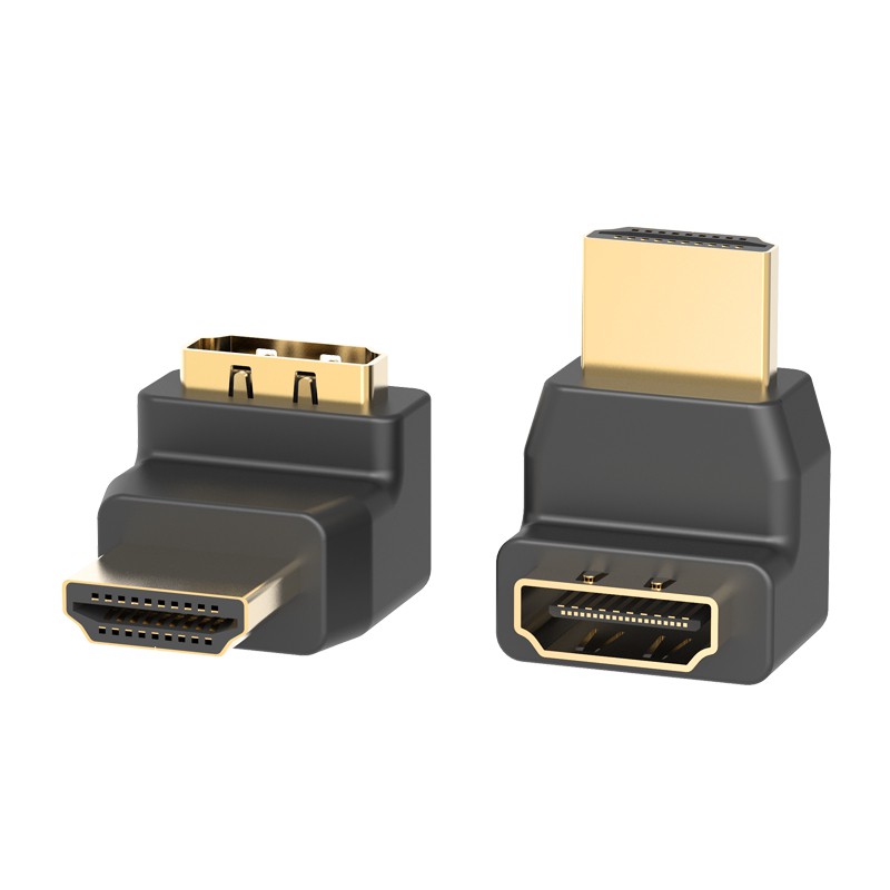 Đầu nối hdmi to hdmi gập 90 độ vention h380hdfa góc hẹp khó cắm cáp như tivi treo tường các thiết bị gắn tường