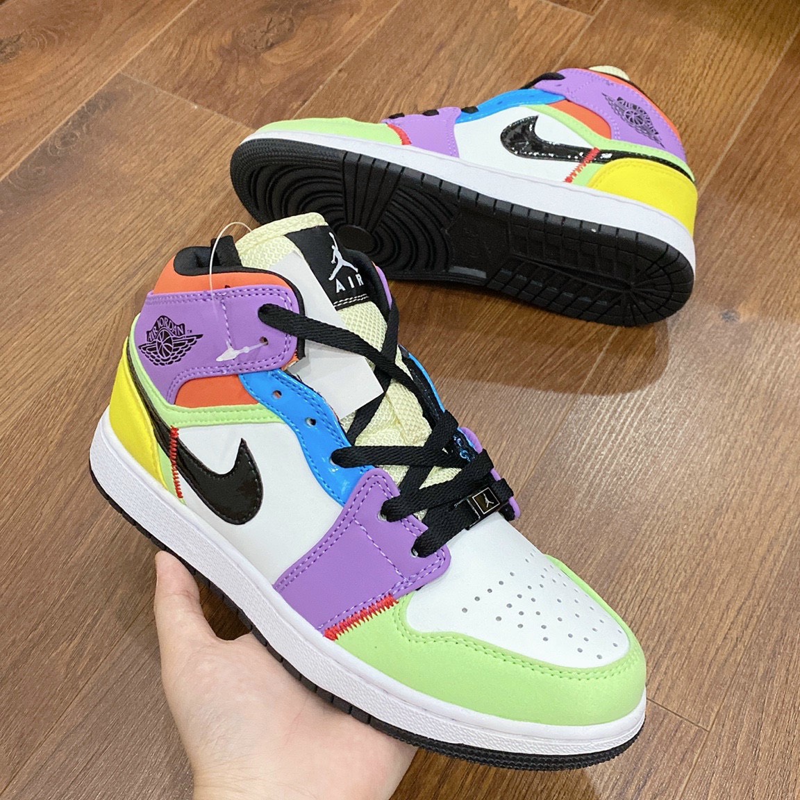 Giày J0rdan 1 Cổ Thấp 7 Màu, Giày Air J0rdan 1 Low SE Multi-Color( ẢNH THẬT kèm bill+box+tất)