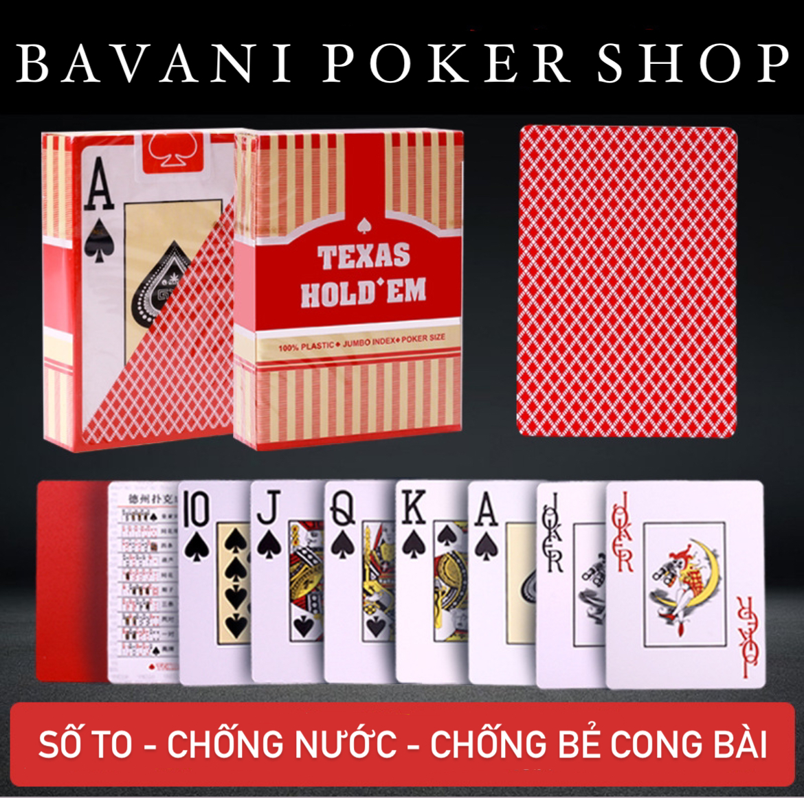 Bài Poker, Bài Tây 100% Nhựa PVC Cao Cấp , Tổng Hợp Các Mẫu Xu Hướng - Lá To , Số To , Chống Nước