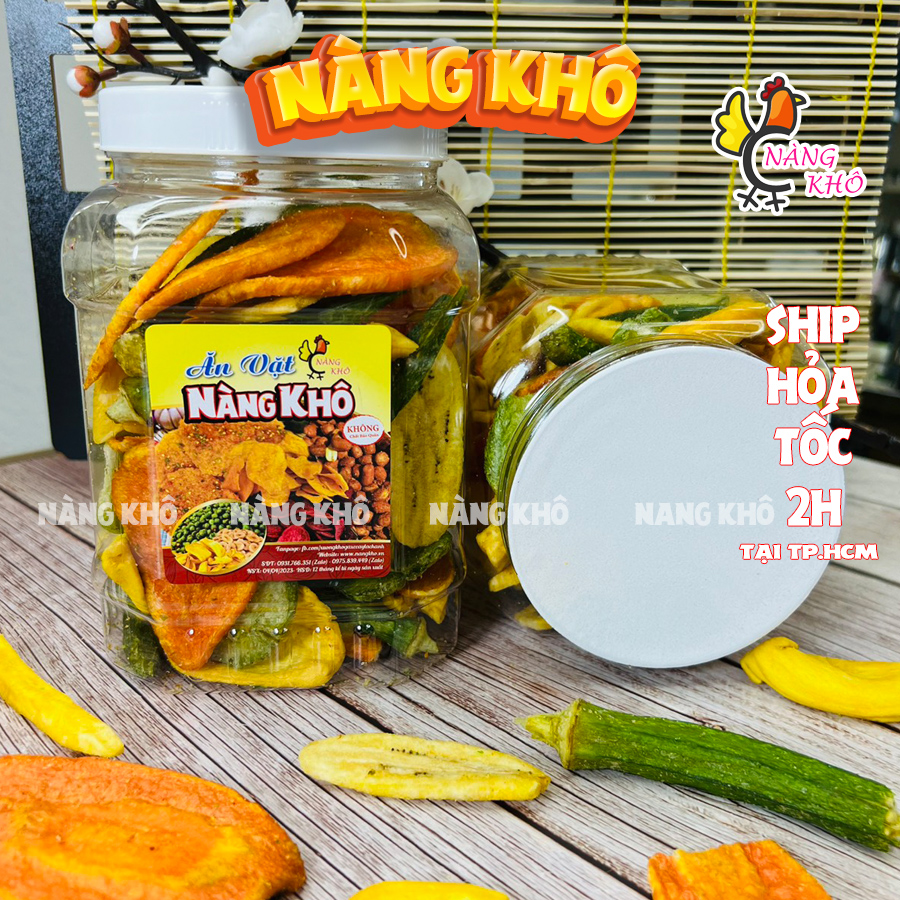 Trái Cây Sấy Thập Cẩm Không Đường 500gr tiêu chuẩn xuất khẩu tốt cho người ăn kiêng, giảm cân từ Nàng Khô