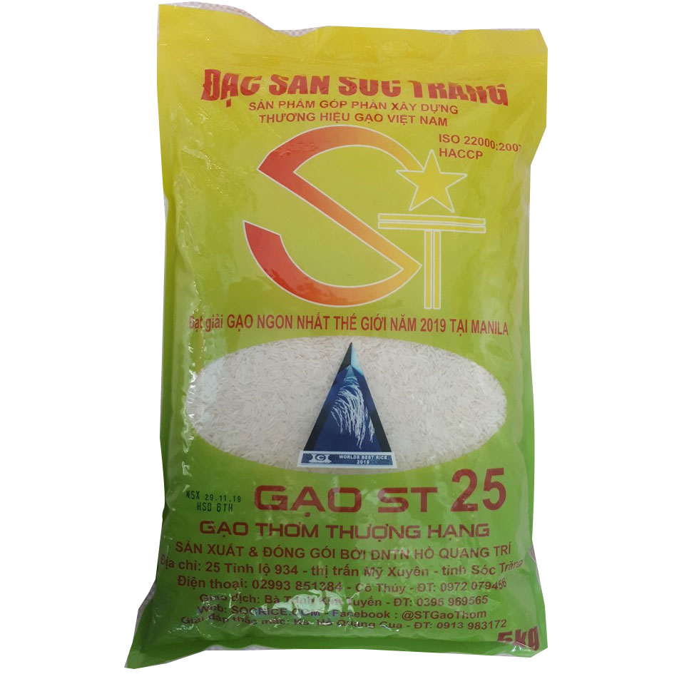 Gạo ST25- Gạo ngon ST25 ông Cua - Gạo ngon nhất thế giới