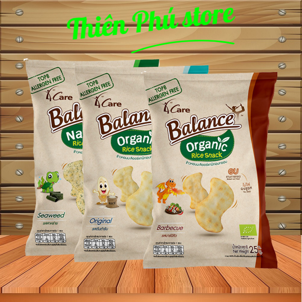 Bánh snack gạo hữu cơ 4Care Balance 25g - Có 3 hương vị chọn lựa