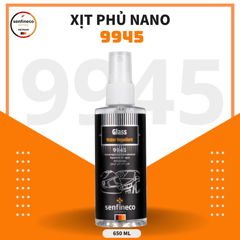 Bình xịt nano chống bám nước kính ô tô Senfineco 9945 Glass Water Repelent dung tích 100ml