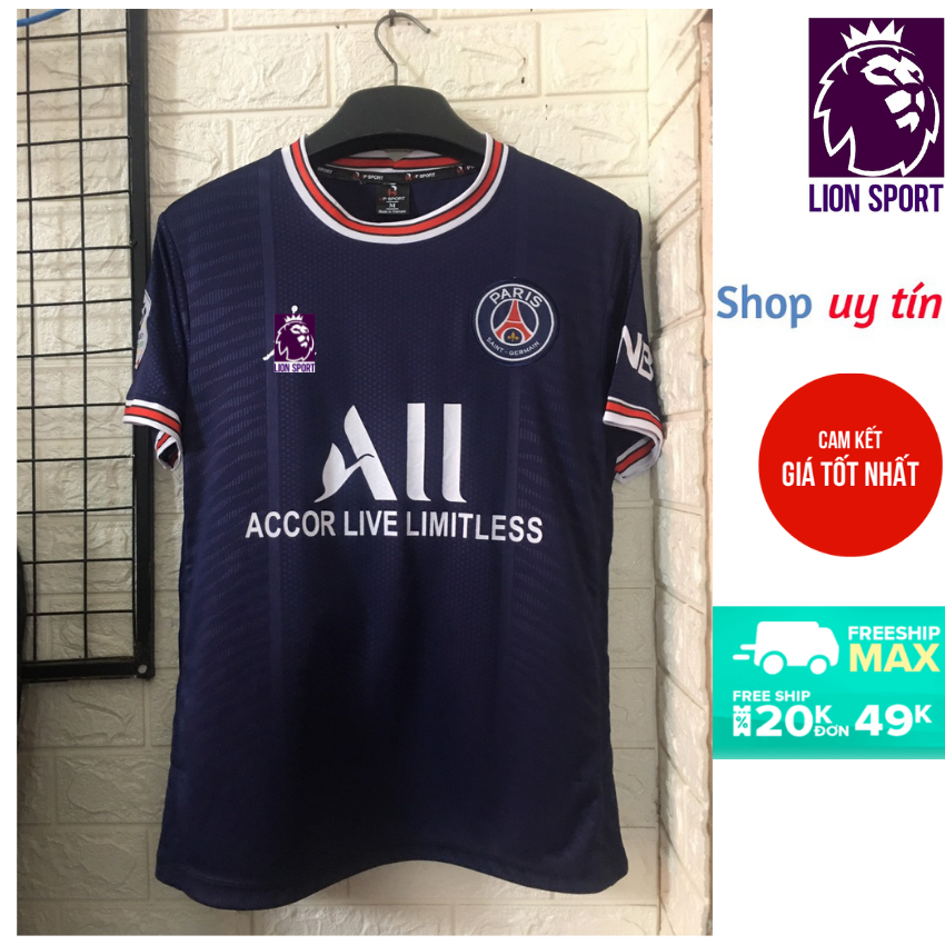 Áo Bóng Đá Thể Thao Đá Banh CLB PSG, PARIS SAINT GERMAIN Mùa Giải 2021-2022 Chất Thun Cao Cấp Lion Sport