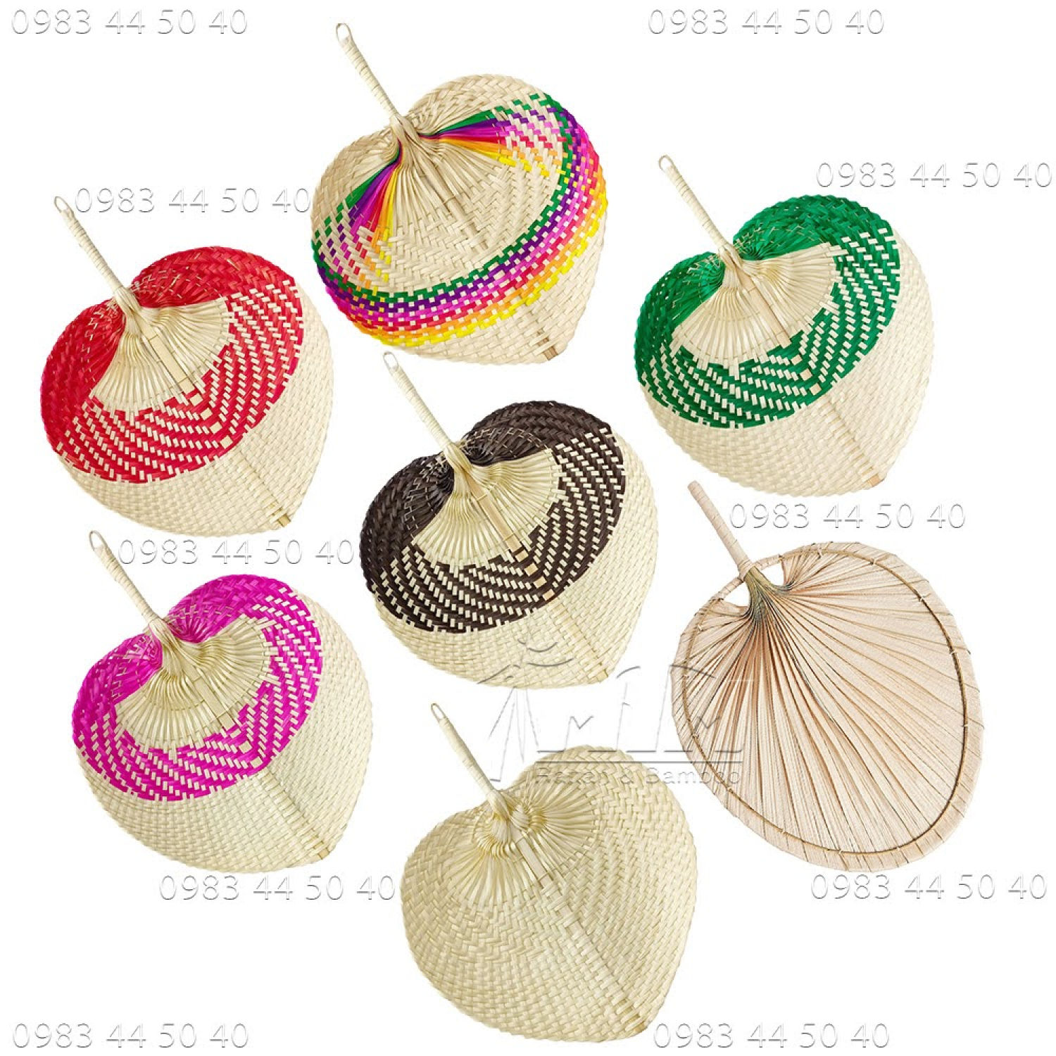 Quạt tre lá đề l Quạt lá cọ decor, trang trí tường.